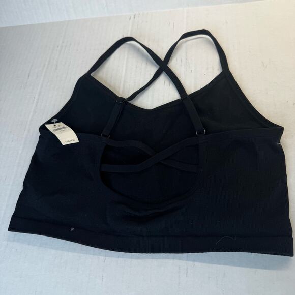 OFFLINE by Aerie Seamless Longline Sports Bra Strappy Back Black Medium NWT - Picture 7 of 8
